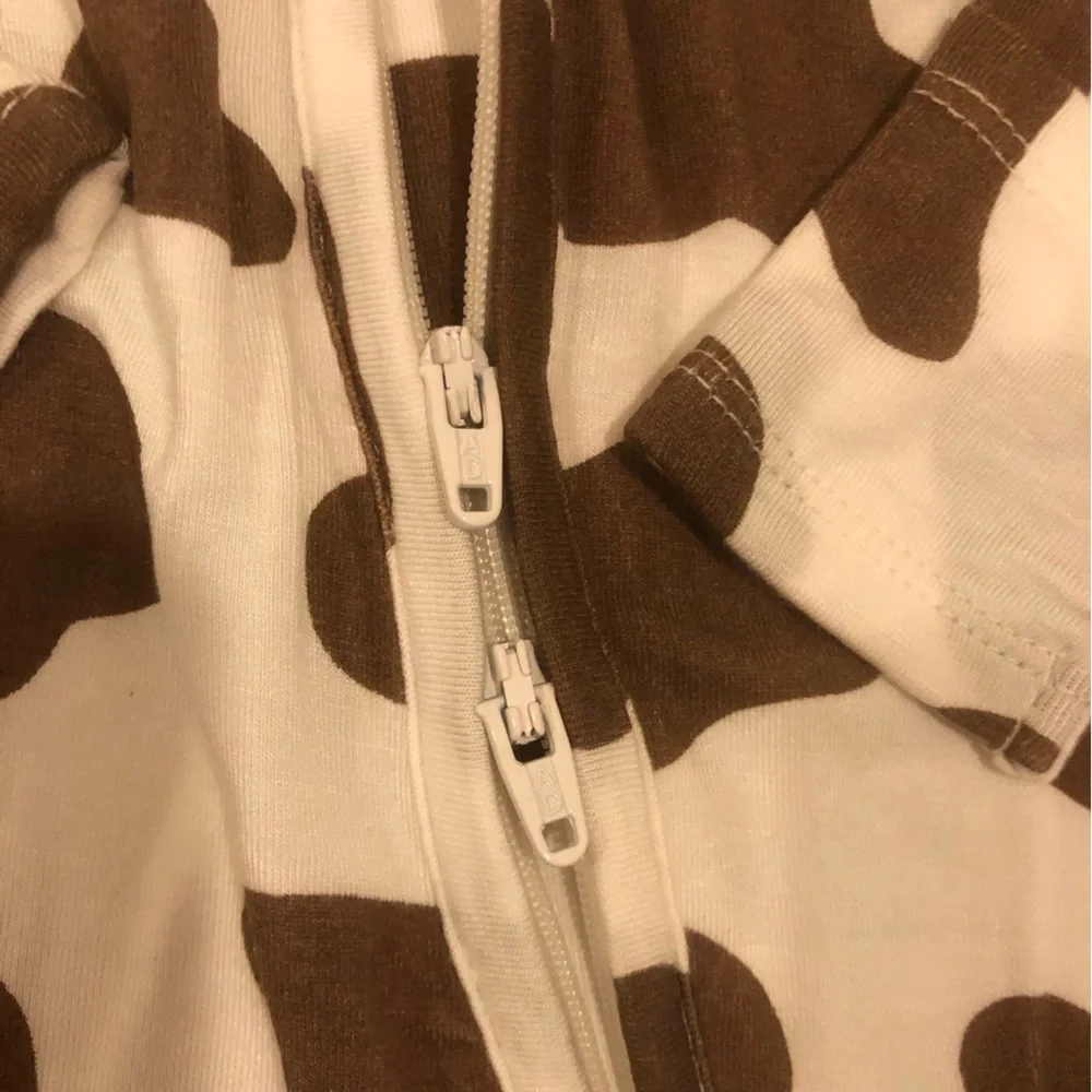 NEW Angel Dear Footie Pajamas Cow Print 0-3 Months - Picture 5 of 6